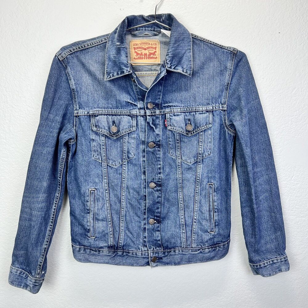 Levi Strauss & Co. Men Denim Jeans Trucker Jacket Blue Size M